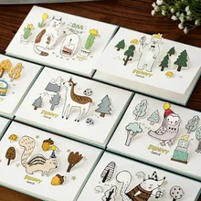 30 пачек/лот студенческие DIY бизнес карты старинные 3D лесные животные серии набор поздравительных открыток с конвертом рождественские открытки закладки