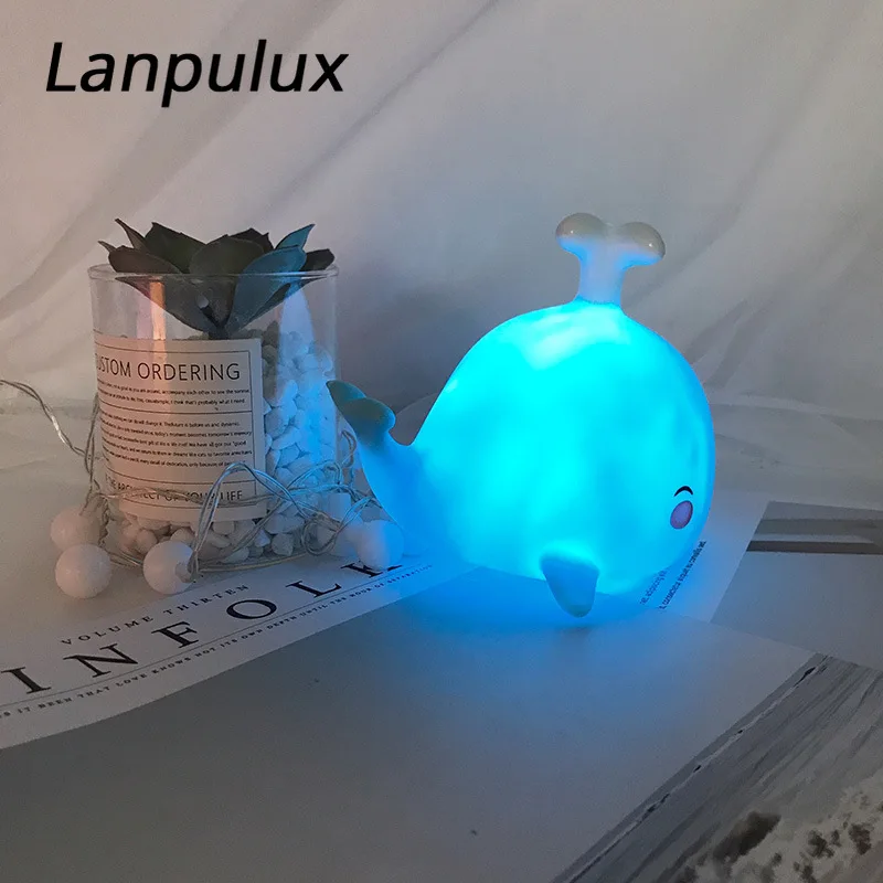 Lanpulux желтая утка детский ночник порошок олень синий кит мультфильм светильники