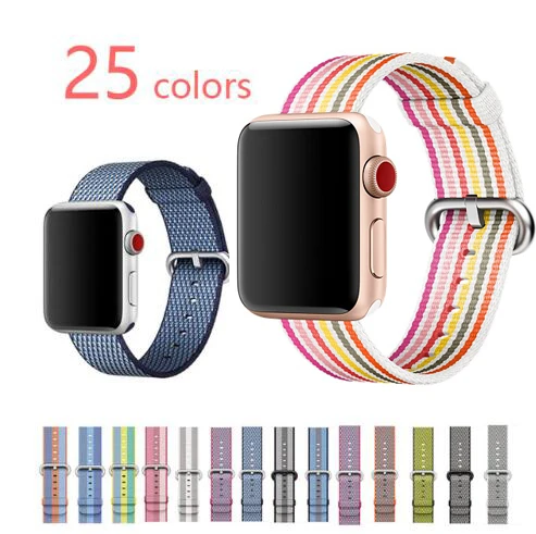 Тканый нейлоновый ремешок для часов iWatch Apple Watch спортивный браслет и тканевый 38 мм