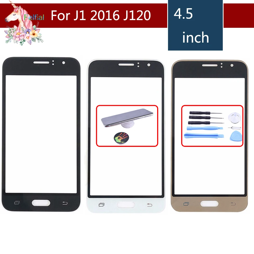 Передняя внешняя стеклянная линза для Samsung Galaxy J1 2016 J120 J120F J120DS J120M J120H замена панели
