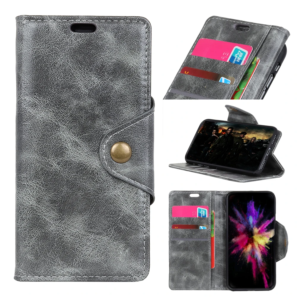 

Copper Buckle Card Pocket Flip Cover For NOKIA 7.1 Leather Case with Stand