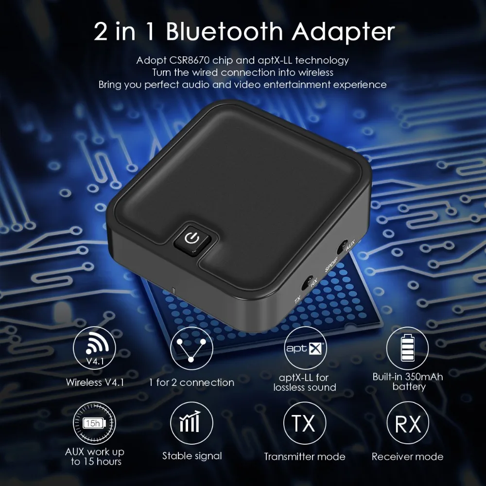 Bluetooth 4 1 CSR8670 Spdif Toslink Оптический RCA Aux 3 5 мм Aptx низкая задержка приемник передатчик