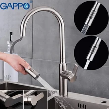 GAPPO kitchen faucets Stainless steel sink faucet sprayer pull out kitchen tap mixer kitchen water torneira cozinha frap 304 stainless steel kitchen faucet high arch kitchen sink faucet pull out rotation spray mixer tap torneira cozinha fld1908