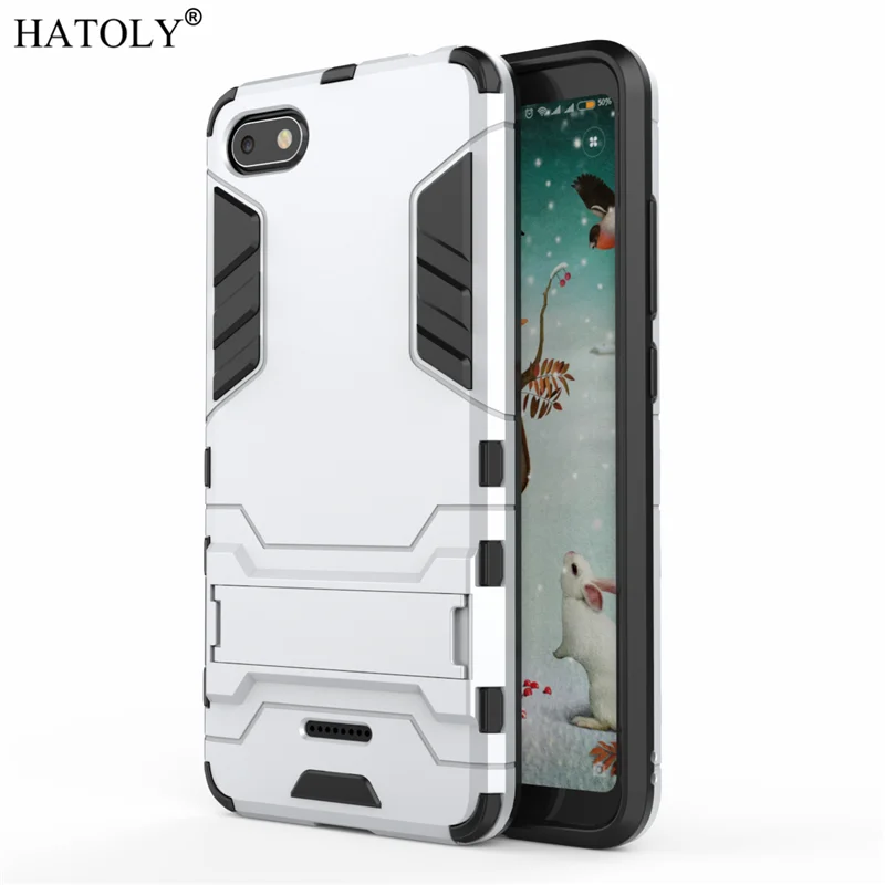 HATOLY For Armor Case Xiaomi Redmi 6A Case Redmi 6A Shockproof Robot Silicone Rubber Hard Back Phone Cover For Xiaomi Redmi 6A