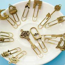 10 Piece/lot Cute Metal Bookmark Vintage Key Bookmarks Paper Clip For Book Stationery Free Shipping School Office Book Marks 30pcs lot cute kawaii paper bookmark vintage japanese style book marks for kids school materials