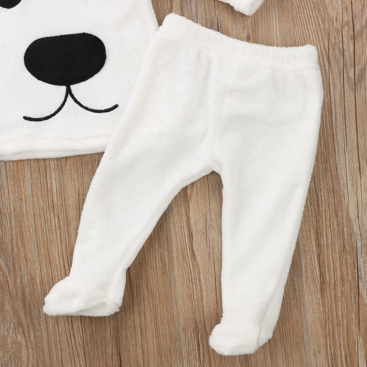 Mode Neugeborenes Mädchen Jungen Langarm Tops Hosen Outfits Reihe Flauschige Warme Kleidung