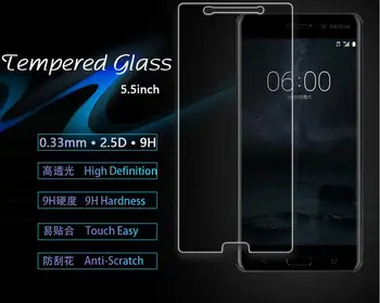 

100pcs/lot Free Shipping High quality Premium Tempered Glass Film screen For Nokia 8
