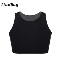 TiaoBug/однотонная спортивная одежда без рукавов для подростков; топ для гимнастики; детский сценический костюм для танцев выступлений для