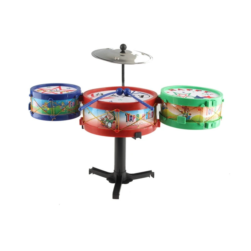 Детские Музыкальные инструменты игрушка Дети Красочный Пластик барабан Drum Kit Набор NSV775