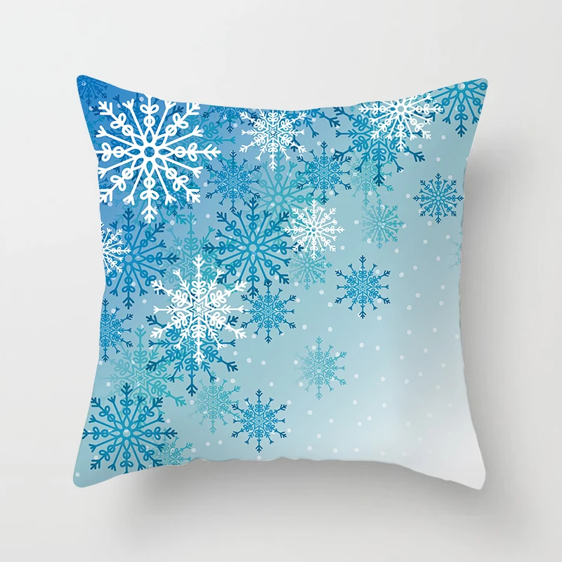 

1PC Christmas Snowflake Digital Print Geometric Decorative Pillowcases Polyester Throw Pillow Case Striped Geometric Pillowcase