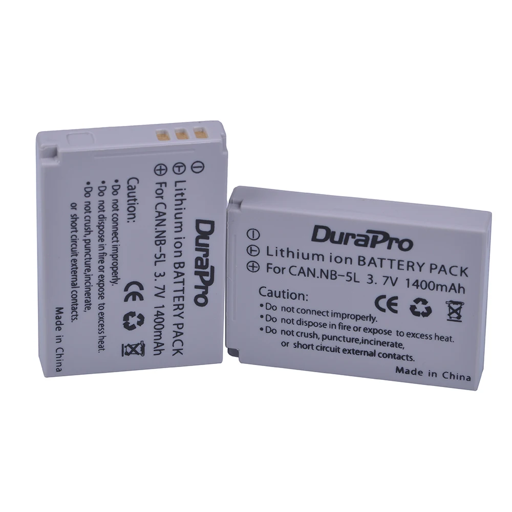 2x 1400mAh NB 5L NB 5L Replacement Camera Battery For Canon S110 SX200