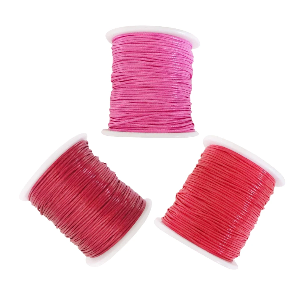 3 Rolls of 80 Meters Waxed Nylon Cord String for DIY Jewelry Making Necklace Bracelet Earrings Thread for Handmade Crafts 1mm 