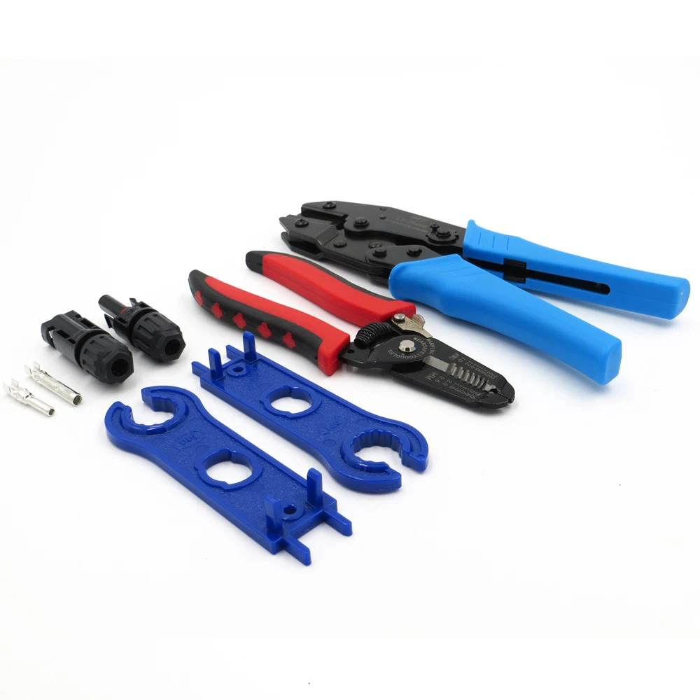 

MC4 Plier Crimping tool 30A 1000V Solar Connectors male female with 1pair MC4 Spanner Solar Panel Extend Cable