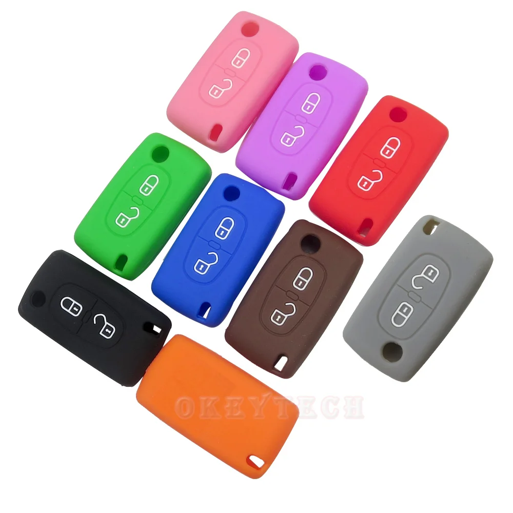 Силиконовый чехол OkeyTech для Citroen C4 C5 C3 C2 C4L Xsara Picasso Peugeot 208 207 308 RCZ 408 407 307 206 с откидной
