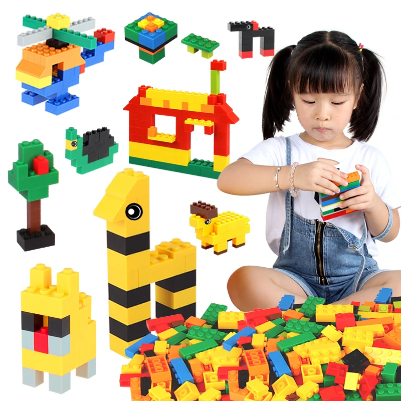 

Color Random 200PCS Small Building Blocks With Small Storage Bucket Children DIY Bricks Toy Gift For Kids Compatible with Legoed