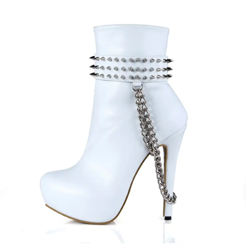 Sexy Party Stiletto High Heel Platform Women Mid Calf Boots Bottes Mi Mollet Femmes Talon Haut Aiguille Nieten Mode Yj3463bt A2 Mid Calf Boots Aliexpress