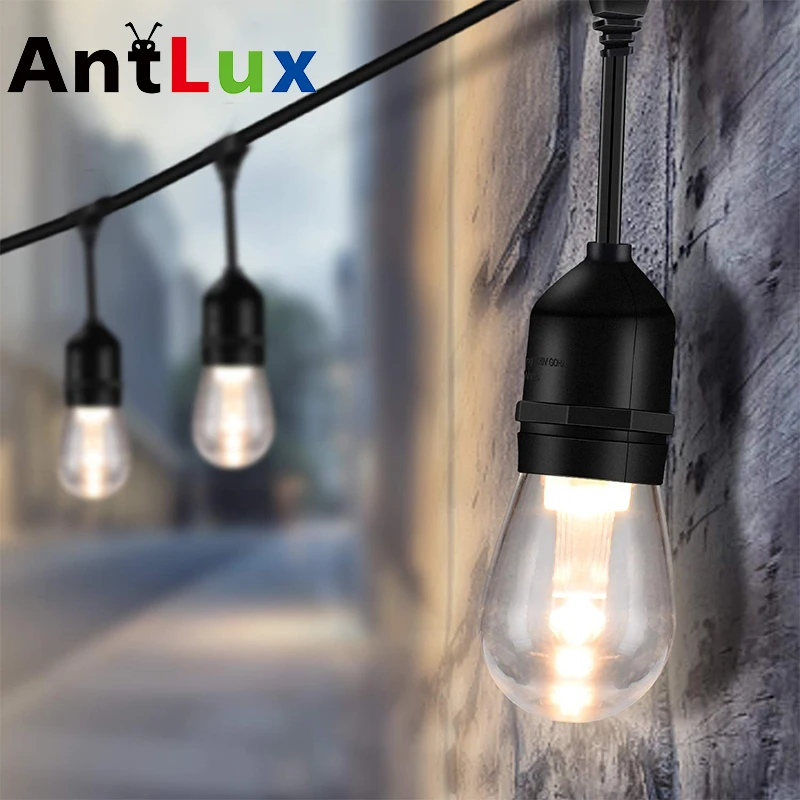 

52ft/15.6M LED String Lights Bulbs LED Ball Light Waterproof IP65 Heavy Duty Connectable for Party Christmas Holiday Warm White