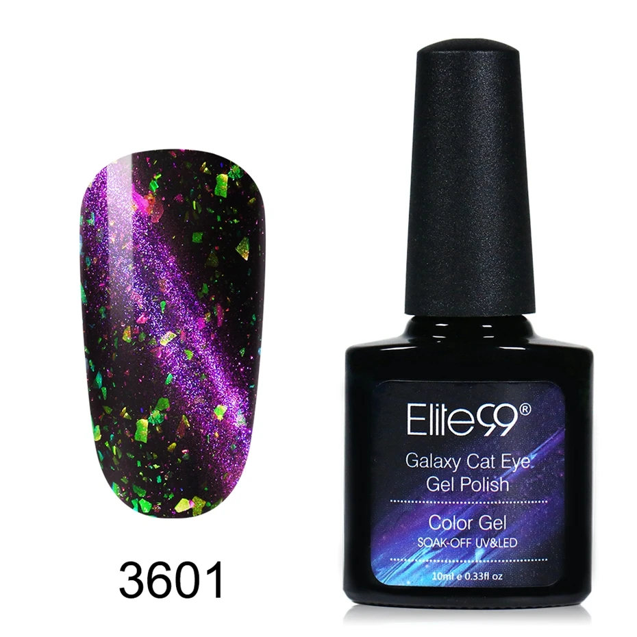 Elite99 10 мл Galaxy Гель-лак для ногтей с эффектом «кошачий глаз» лак использовать с черным блеском магнит дизайн ногтей замочить от Led Galaxy эффект гель лак - Цвет: 3601