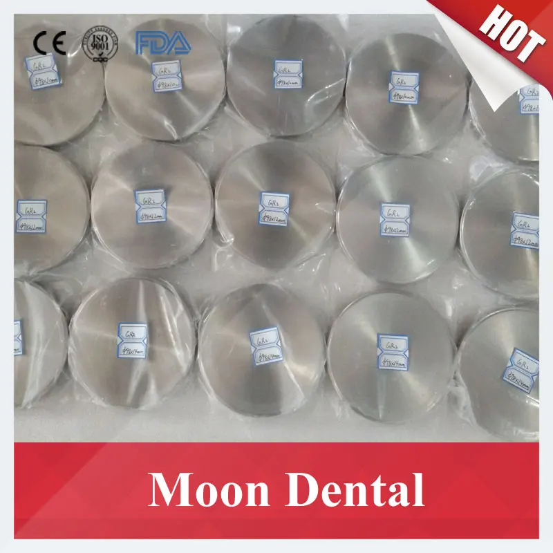  1 Piece Dental Titanium Blocks OD98x25mm Grade 2/Grade 5 Dental CAD CAM Milling Material Dental Tit