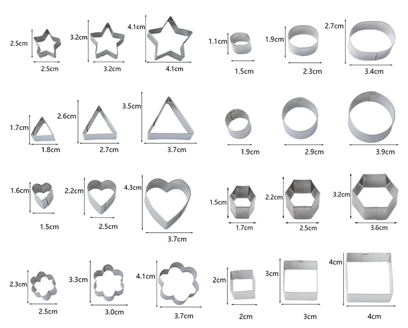 OBRKING 24 шт./компл. из нержавеющей стали печенье фрезы круглый Треугольник Сердце цветок режущие формы помадка торт форма для выпечки DIY Инструменты