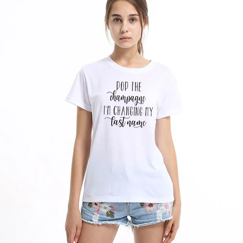 WT0111 New Fashion Funny Girlfriend Fiance T Shirt Chest Letters Print