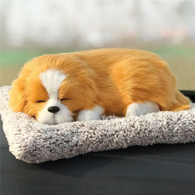 Автомобильный освежитель воздуха, милая имитация, украшение для спящей собаки, 200 г, дезодорант с активированным углем для спящей собаки, автомобильные аксессуары - Название цвета: Золотой