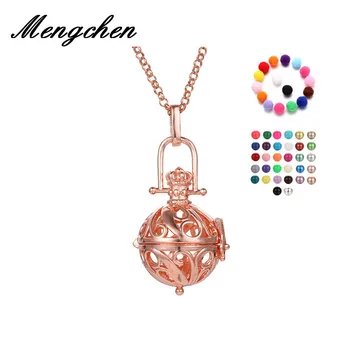 

10PCS Harmony Bola Crown Ball Copper Locket Cage Pendant Angel Chime Ball Sound Mexican Bola Necklace Jewelry
