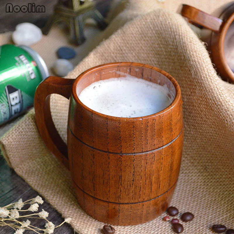 NOOLIM Эко-дружественные 400 мл классические деревянные пивные чайные кофейные чашки чашка для воды термостойкие домашние офисные вечерние чашки для напитков