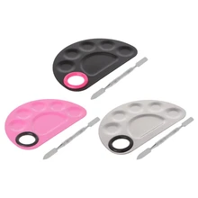 Профессиональный косметический Нержавеющая сталь макияж пудра палитра шпатель основа, смешивание инструментов искусства ногтя инструмент для макияжа Краски палитра для смешивания