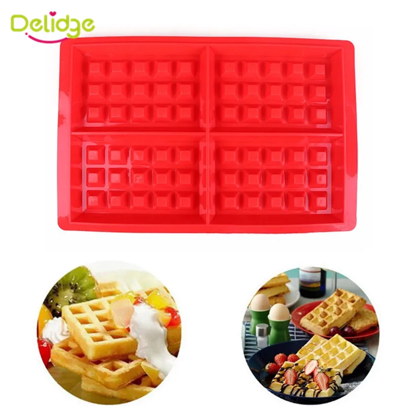 

Delidge 1pc Silicone Waffle Cake Mold 3D Large Size Rectangle Shape Cake Oven Pan Baking Cookie Muffin Tools Kitchen Accessories