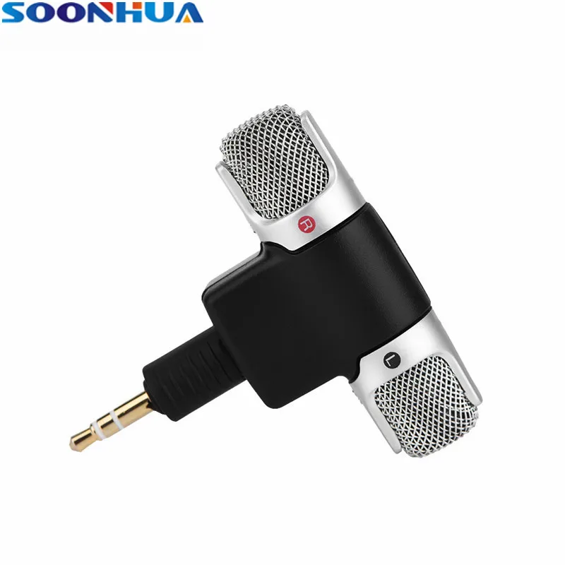 

SOONHUA Portable Mini Mic Digital Bi-directional Stereo Microphone 3.5mm Gold-plated Plug for Recorder Mobile Phone PC Laptop