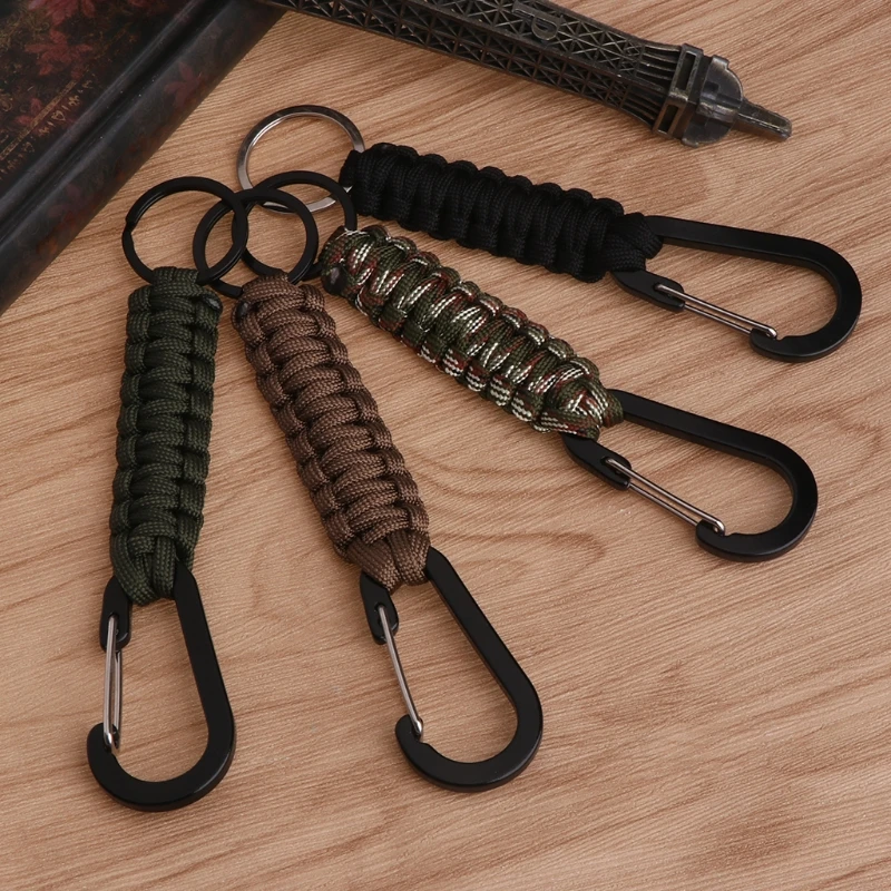 

EDC Climb Keychain Tactical Outdoor Survival Tool Carabiner Hook Parachute Cord #0626