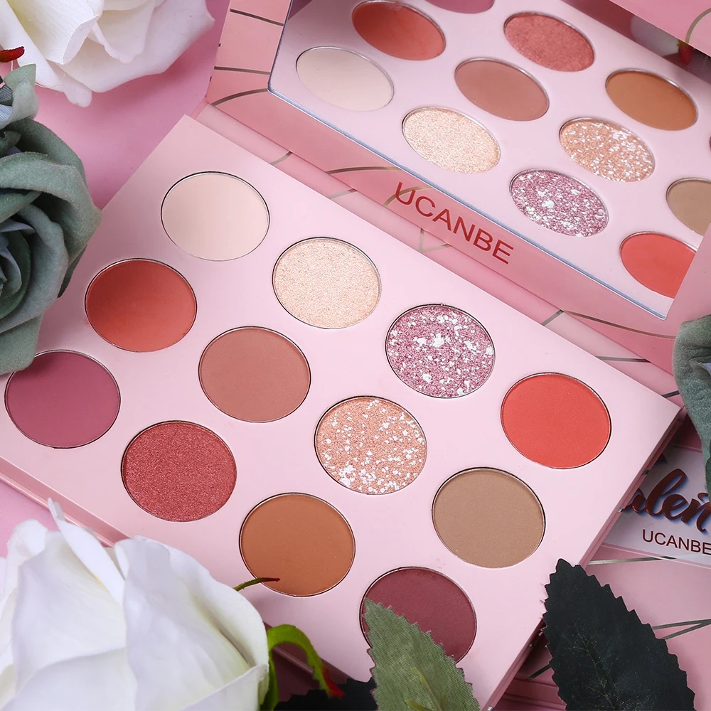 UCANBE Valentine Nude Eyeshadow Palette Makeup 12 Colors Matte Shimmer Glitter Waterproof Pressed Pearlescent Eye Shadow Powder UCANBE Valentine Nude Eyeshadow Palette Makeup 12 Colors Matte Shimmer Glitter Waterproof Pressed Pearlescent Eye Shadow Powder