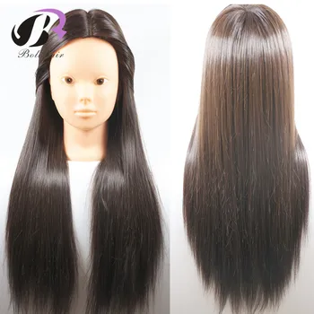 

Training Mannequin Head With Hair 65cm Synthetic Fiber Cosmetology Hairdressing Training Head Dolls Manikin Heads Hairstyles