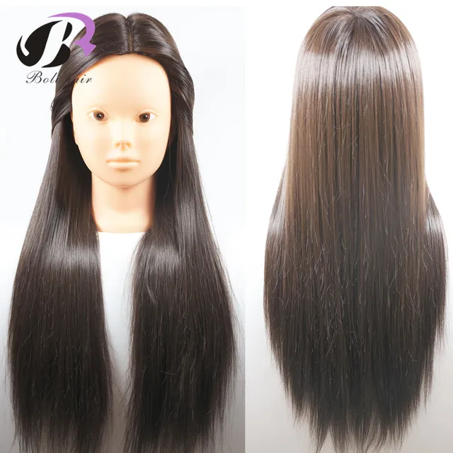 Training Mannequin Head With Hair 65cm Synthetic Fiber Cosmetology Training Mannequin Head With Hair 65cm Synthetic Fiber Cosmetology Hairdressing Dolls Manikin Heads Hairstyles