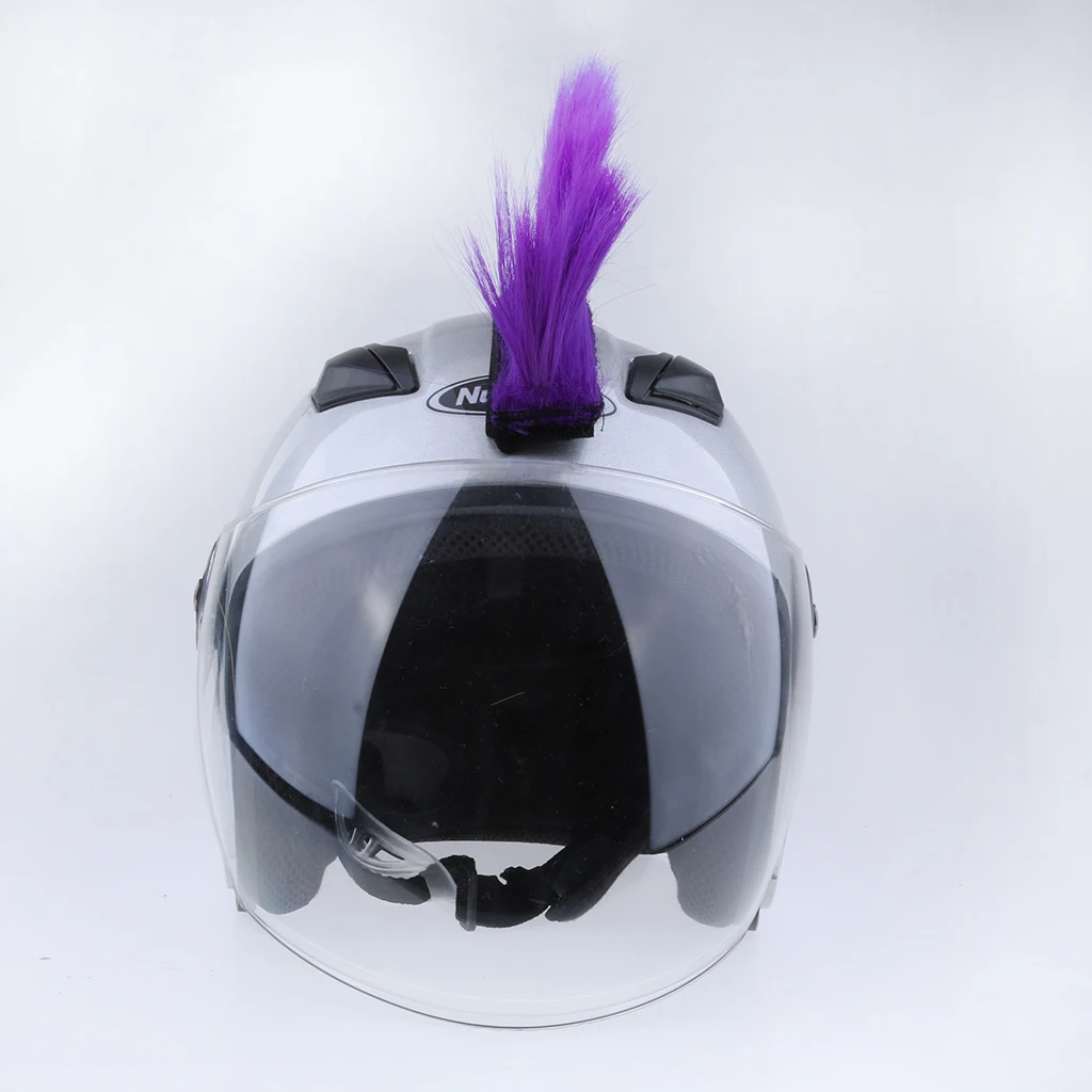 DIY Шлем Mohawk волосы панк волосы для мотоцикла лыж сноуборд шлемы для большинства мотоциклетных шлемов защитные шестерни аксессуары - Цвет: Purple