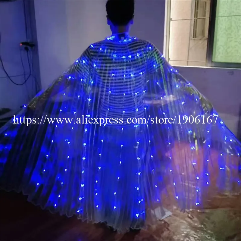 2017 Stafe Performance Prop Women Dancewear Girls DJ LED Wings Light Up Wings Belly Dance Wing Costume08
