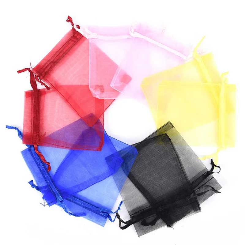 

50pcs/pack 7x9 8x10 10x12cm Organza Bags Jewelry Packaging Bags Wedding Party Gift Bags & Pouches