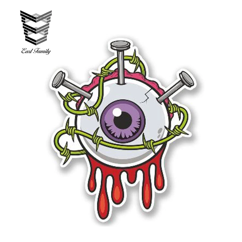 Earlfamily 13Cm X 11Cm Personality Zombie Eyeball Stickers Auto Moto Fahrrad Motorrad Racing Graphic Adesivo Impermeabile Per Auto