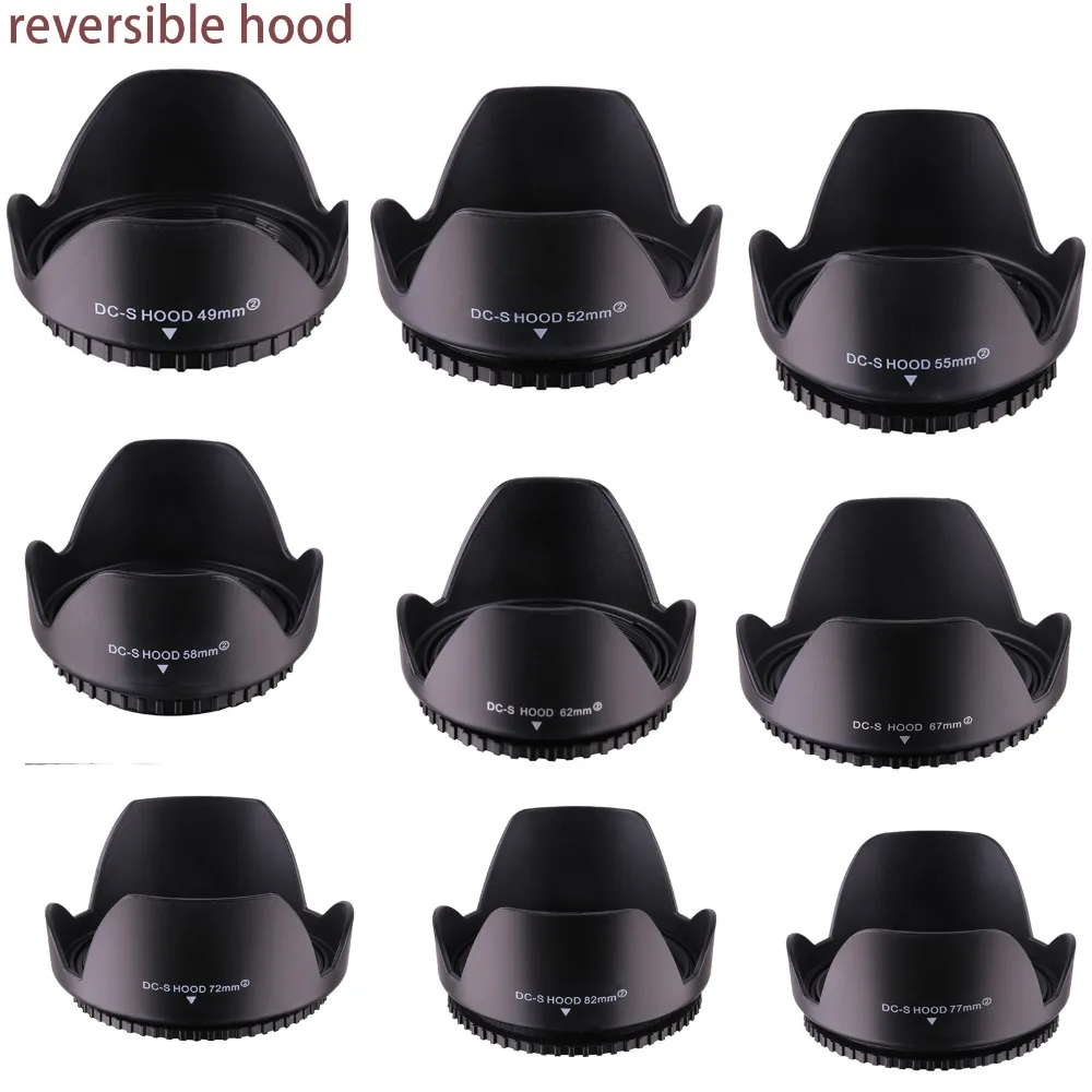 

New 49mm 52mm 55mm 58mm 62mm 67mm 72mm 77mm 82mm Reversible Petal Flower Lens Hood II For Canon For Nikon For Sony Lens Camera