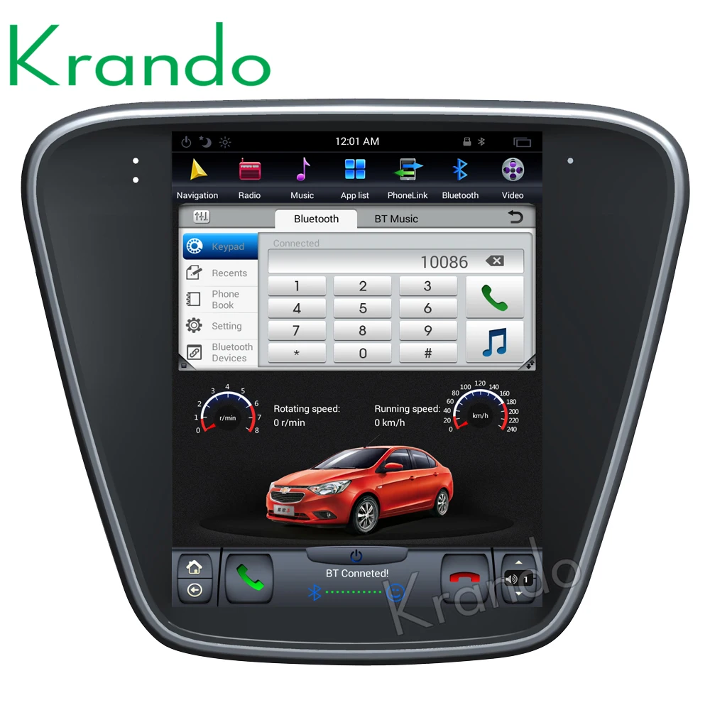 

Krando Android 8.1 10.4" Tesla Vertical screen car audio player for Chevrolet Cavalier 2016 gps navigation system bluetooth