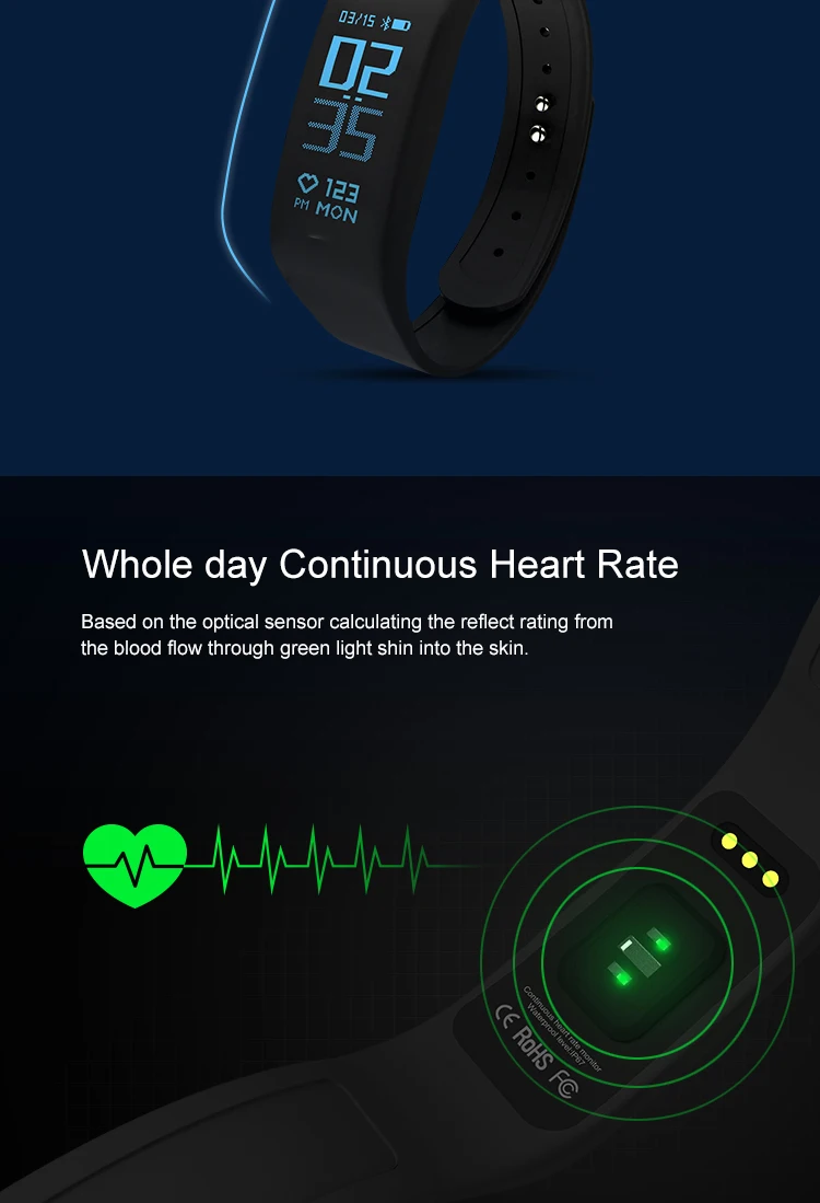 Smart Bracelet B6 color screen Heart Rate Monitor Blood Pressure Fitness Tracker Smartband Sport Watch for ios android or IOS  (4)