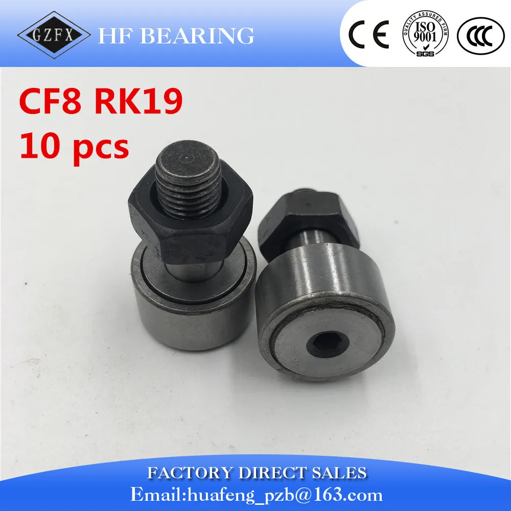 10 pcs KR19 KRV19 CF8 Cam Follower Needle Roller Bearing M8*1.25mm