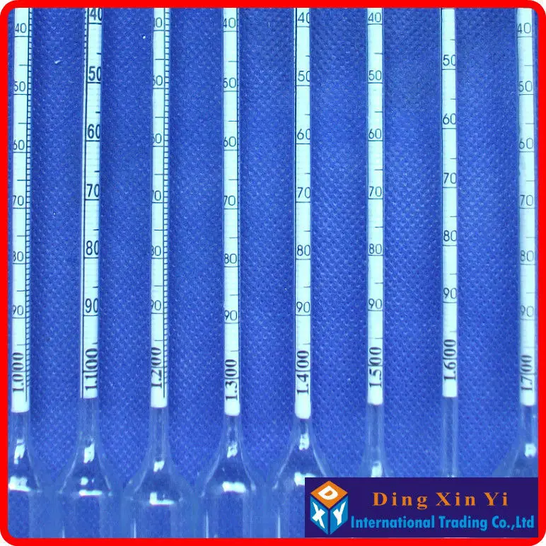 (8pcs/lot) 0.6 0.7kg/m3 fluid density meter glass liquid hydrometer