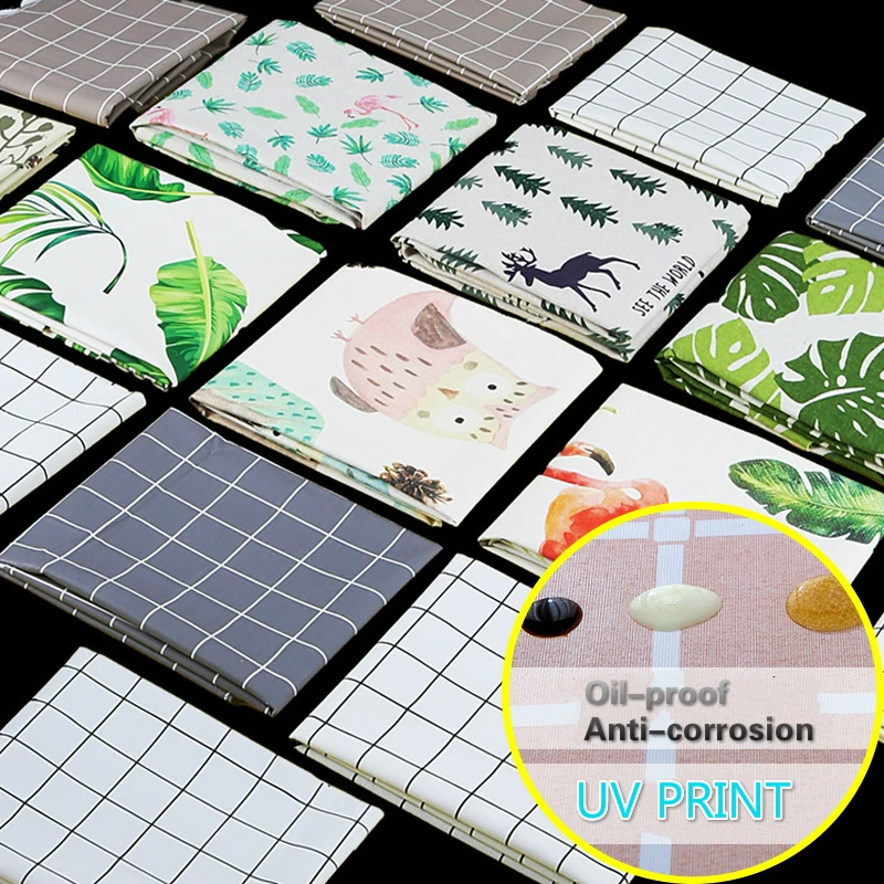 

7 Color PVC Oil Cloth Tablecloth Water-Proof Oil-Proof UV Print Hot Stamping Thick Anti Corrosion Furniture Covers High Quality