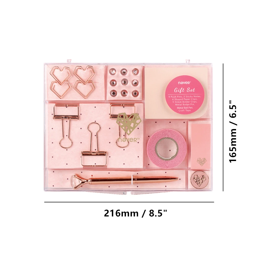 rose gold office stationary gift set school supplies assorted items size
