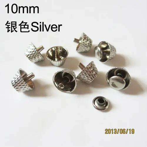 

10pcs 10*6mm silver bucket rivets stud spike for punk rock rivets jacket