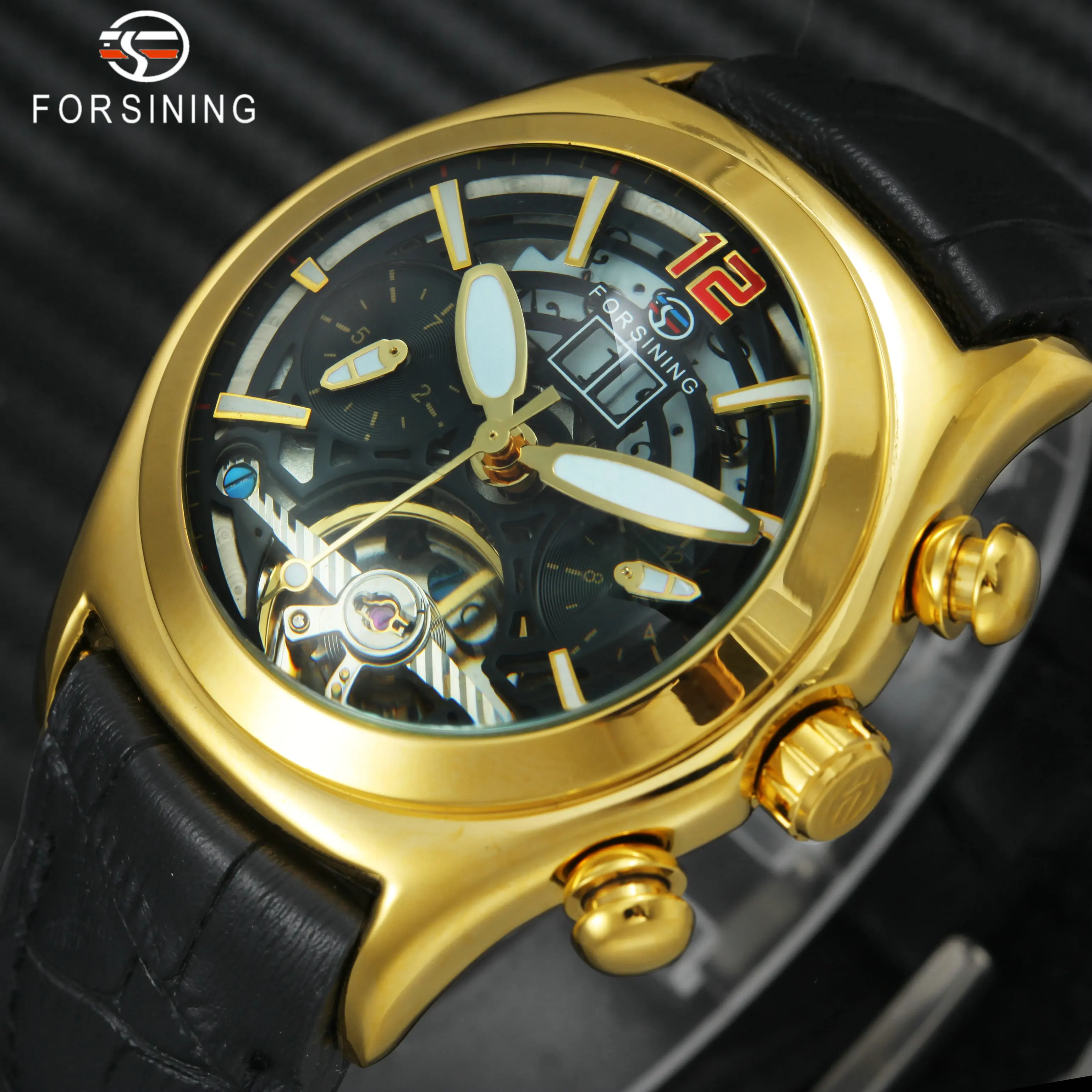 FORSINING Automatic Mechanical Men's Wrist Watches Tourbillon Small Sub