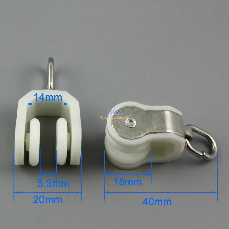 30 Pieces Curtain Track Roller Curtain Track Slide Gliders 20x40mm