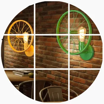 

American retro loft creative personality kitchen bedroom living room dining room bar industry wheel wall lamp